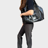 Dames Handtas Zwart met Franjes en Metalen Details