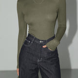 Ribgebreide Top met Open Rug voor Elegante en Trendy Look