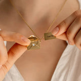 Gouden Envelop Ketting met Hanger