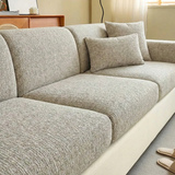 Beige Elastische Bankhoes met Geweven Structuur