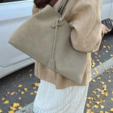 Dames Shopper Tote van Vegan Leer met Suède Afwerking