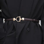 Elegante Taille Riem met Gouden Gesp voor Verfijnde Look.