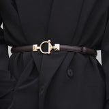 Elegante Taille Riem met Gouden Gesp voor Verfijnde Look.