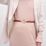Elegante Taille Riem met Gouden Gesp voor Verfijnde Look.