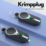 Intrekbare Sleutelhanger Zwart met Oplaadkabel