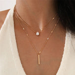 Gelaagde Ketting met Minimalistische Hangers.