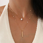 Gelaagde Ketting met Minimalistische Hangers.