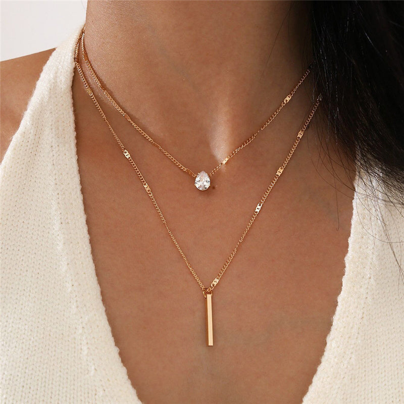 Gelaagde Ketting met Minimalistische Hangers.
