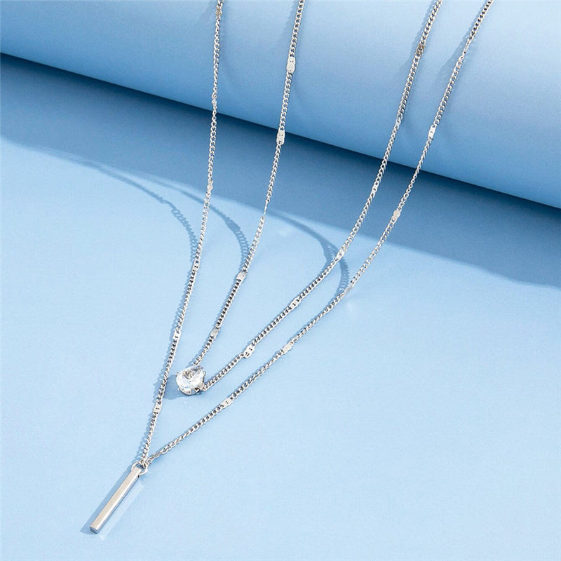 Gelaagde Ketting met Minimalistische Hangers.