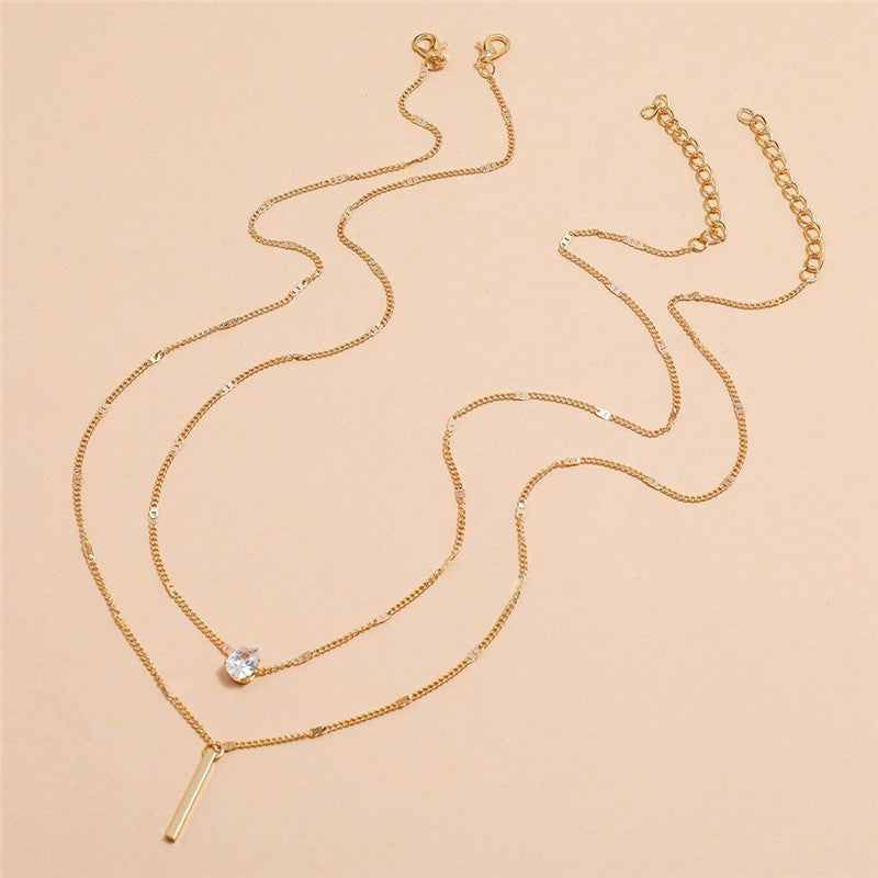 Gelaagde Ketting met Minimalistische Hangers.