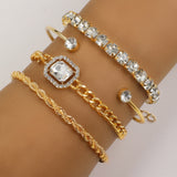 Luxe Armband Set met Kristallen en Schakels voor Elegante Look