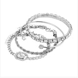 Luxe Armband Set met Kristallen en Schakel Design