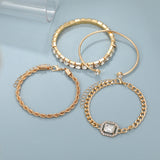 Luxe Armband Set met Kristallen en Schakel Design