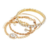 Luxe Armband Set met Kristallen en Schakel Design