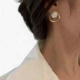 Gouden Parel Oorbellen voor Elegante en Tijdloze Look