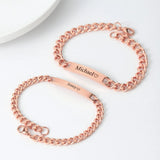 Dames ID Armband Roségoud met Graveerplaatje