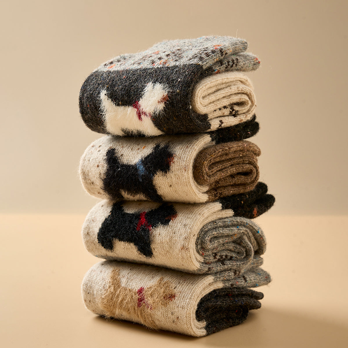 Warme Winter Sokken Set met Patroon voor Comfortabele Look.