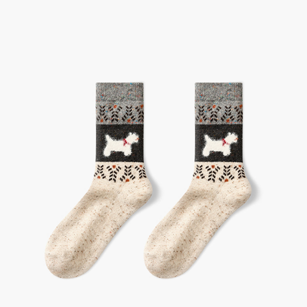 Warme Winter Sokken Set met Patroon voor Comfortabele Look.
