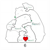 Gepersonaliseerde Houten Familiepuzzel met Beren