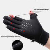 Touchscreen Handschoenen Zwart met Ritsvak
