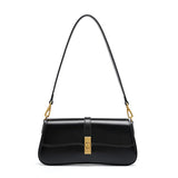 Compacte crossbody tas met klepsluiting en gouden detail
