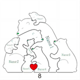 Gepersonaliseerde Houten Familiepuzzel met Beren