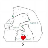 Gepersonaliseerde Houten Familiepuzzel met Beren