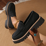 Dames Loafers Zwart met Plateauzool