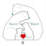 Gepersonaliseerde Houten Familiepuzzel met Beren