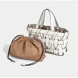 Dames Handtas Wit met Gevlochten Design