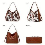 Dames Schoudertas Bruin met Koeienprint