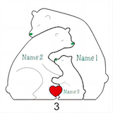 Gepersonaliseerde Houten Familiepuzzel met Beren