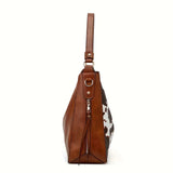 Dames Schoudertas Bruin met Koeienprint