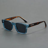 Dames Zonnebril Blauw met Rechthoekig Montuur