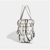 Dames Handtas Wit met Gevlochten Design
