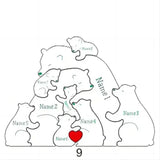 Gepersonaliseerde Houten Familiepuzzel met Beren
