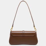 Compacte crossbody tas met klepsluiting en gouden detail
