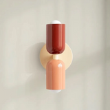 Geometrische Wandlamp Rood & Crème