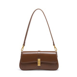 Compacte crossbody tas met klepsluiting en gouden detail