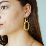Organische Dubbele Oorbellen voor Moderne Statement Look