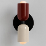 Geometrische Wandlamp Rood & Crème