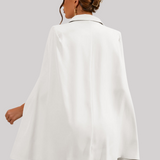 Witte Blazerjurk met Cape Mouwen