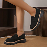 Dames Loafers Zwart met Plateauzool