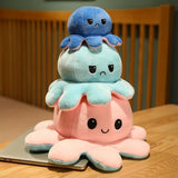Omkeerbare Octopus Knuffel – Roze & Blauw