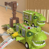 Dinosaurus Speelgarage met Racebaan – Groen