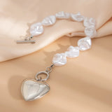Barokparel Armband met Hartbedel en Toggle Sluiting
