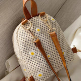 Handgeweven Stro Rugzak – Zomers, Compact & Elegant