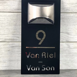 Gepersonaliseerd Huisnummerbord met LED Verlichting – Zwart