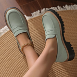 Dames Loafers Zwart met Plateauzool