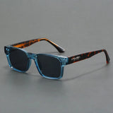 Dames Zonnebril Blauw met Rechthoekig Montuur